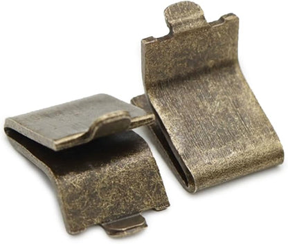 Adjustable Steel Pilaster Shelf Clip Support, Shelving Bracket Clips for Metal and Wood Shelves (14, Bronze)