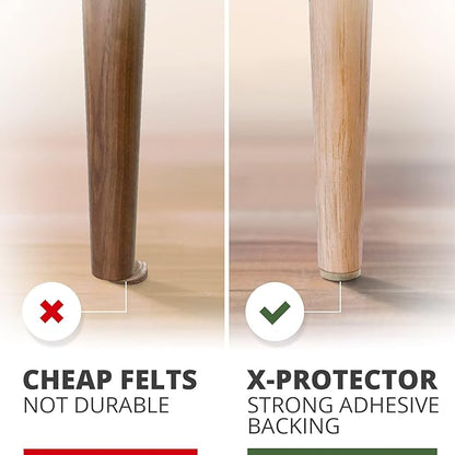 Best Felt Furniture Pads X-PROTECTOR - 48 Premium Chair Felt Pads Floor Protector for Furniture Feet Wood Hardwood Floors - Protect Your Hard Floors! (Beige)