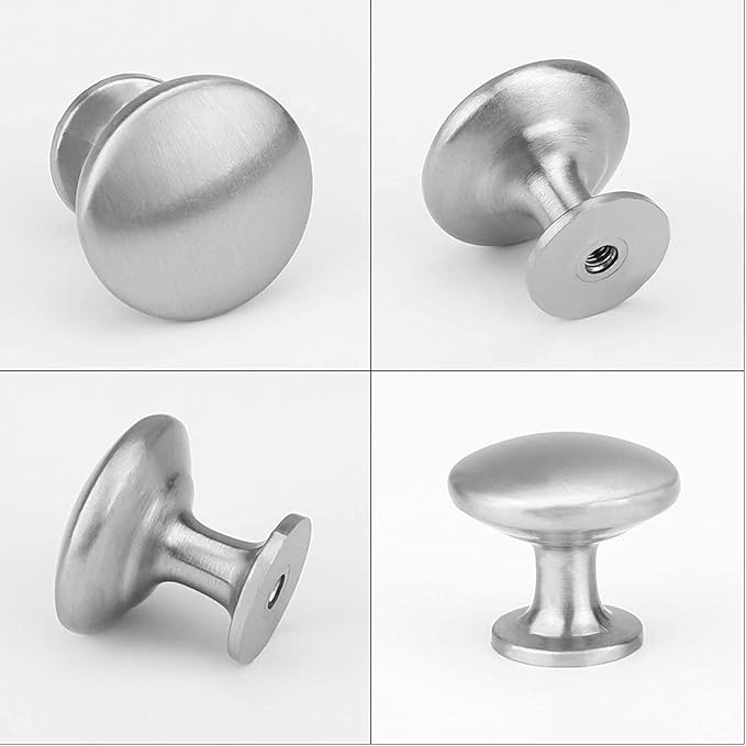 homdiy Knobs for Kitchen Cabinets 20 Pack Satin Nickel Cabinet Pulls - HD6050SNB Metal Drawer Knobs Round Pulls for Bathroom