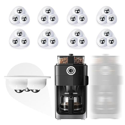 Appliance Casters - Furniture Sliders & Appliance Rollers for Kitchen, Coffee Machine, Blender, Oven - Helps Mom or Wife Easily Solve Countertop Sliding (White, 8pcs)