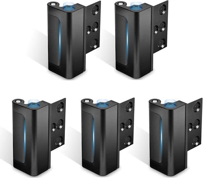 5Pack Home Security Door Reinforcement Lock, Childproof Safety Door Lock Latch Inside Stopper, Add High Security to Prevent Home Unauthorized Entry, Aluminum Construction Finish Black