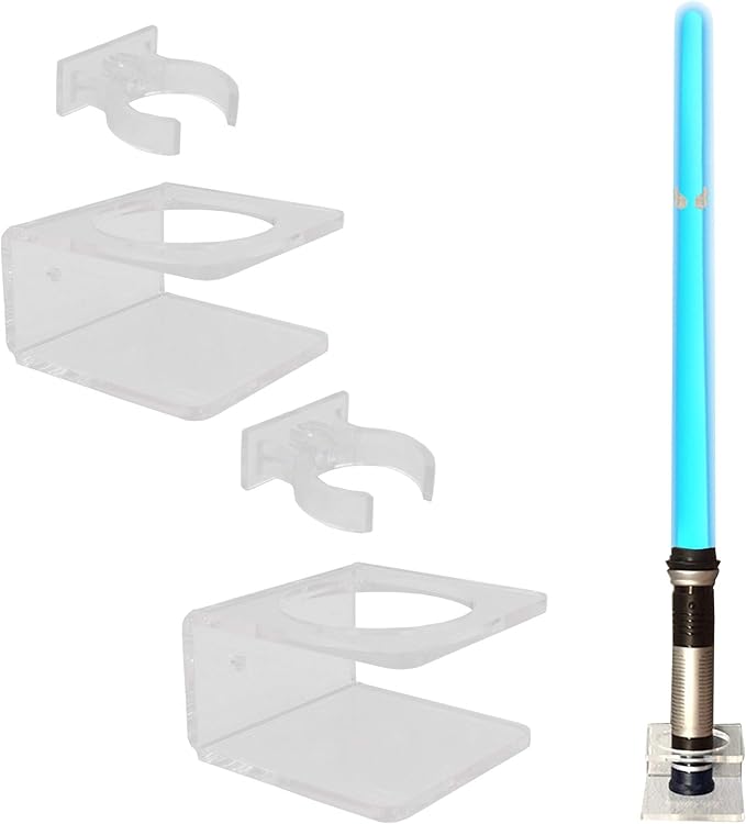 YYST Clear Light Saber Wall Mount Wall Rack Wall Holder - 2 Pack