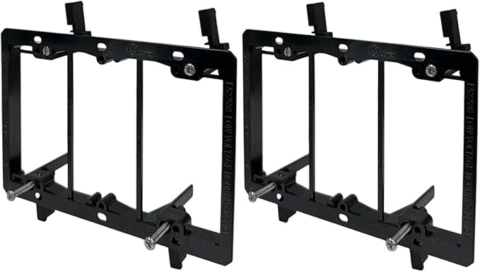 iMBAPrice 3-Gang Low Voltage Mounting Bracket, LV3-2 Drywall Cable Pass Through Wall Plate Mount for Ethernet, HDMI, Coax & Speaker Wire, Non-Metallic Bracket, 2 Pack