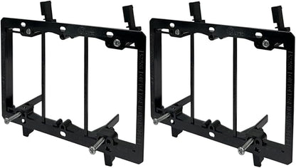 iMBAPrice 3-Gang Low Voltage Mounting Bracket, LV3-2 Drywall Cable Pass Through Wall Plate Mount for Ethernet, HDMI, Coax & Speaker Wire, Non-Metallic Bracket, 2 Pack