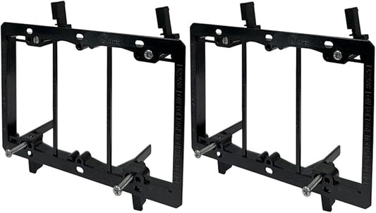 iMBAPrice 3-Gang Low Voltage Mounting Bracket, LV3-2 Drywall Cable Pass Through Wall Plate Mount for Ethernet, HDMI, Coax & Speaker Wire, Non-Metallic Bracket, 2 Pack