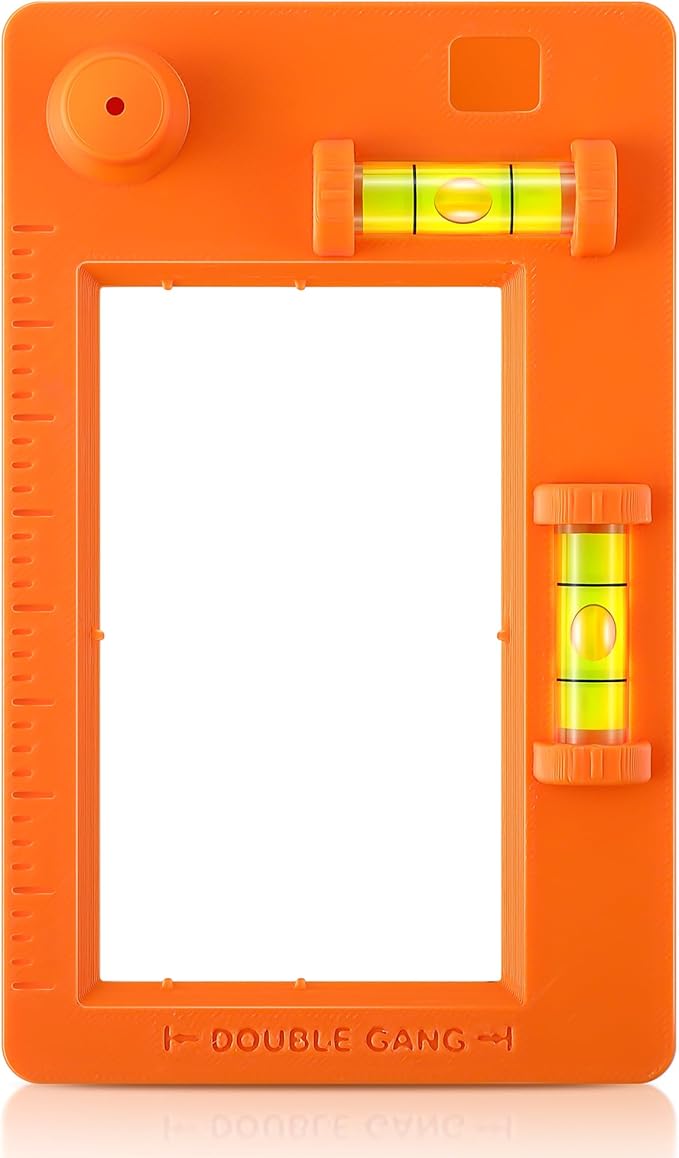 Low Voltage Mounting Bracket Template, Horizontal or Vertical Mounting Template for Single Gang and Double Gang Low Voltage Brackets, Easily Mark Out Cutouts(Orange)