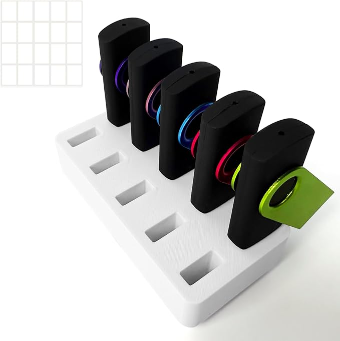 JBOS 10-Slot USB Flash Drive Holder Stand, Desktop Organizer Rack for Memory Sticks, Jump Drives & Electronic Accessories, Office Desk Storage,White