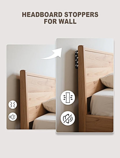 Furniture Wall Protector, 8Pcs(0.71" Thick) + 12Pcs(0.12" Thick) EVA Foam Headboard Stoppers for Wall, Bed Stoppers for Headboard, Bed Frame & Wall Guards, Black Headboard Bumper