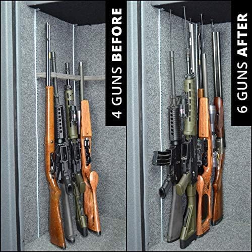 Gun Storage Solutions Rifle Rods Starter Kit with Shelf Liner Gun Organizer System Store More Guns Easy Access for Safety with Nylon Woven Loop Fabric