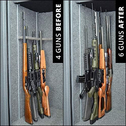 Gun Storage Solutions Rifle Rods Starter Kit with Shelf Liner Gun Organizer System Store More Guns Easy Access for Safety with Nylon Woven Loop Fabric