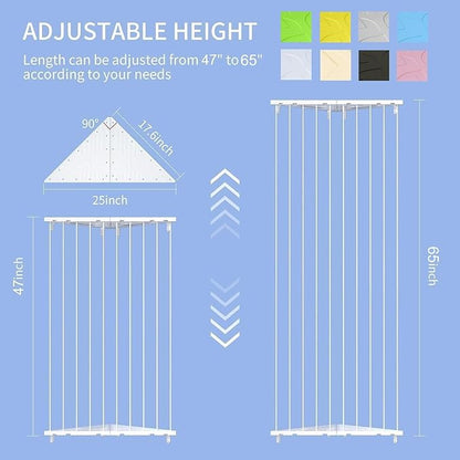 Corner Stuffed Animal Storage Net - Stuffed Animals Holder with Lights - Plush Organizer Hanging Stuffed Animal Hammock for Wall (Blue, X-Large)