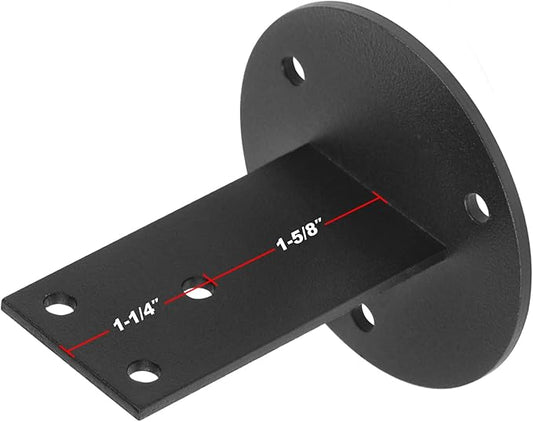 8 Pack Black Stair Handrail Bracket for Square Wood Railing, Wall Mount Flat Support, Stainless Steel, 2" Projection