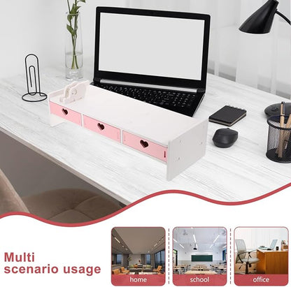 1pc Monitor Stand Monitor Table Monitor Decoration Screen Enhancement Organizer Desk Stand Stand for Desktop Monitor Riser with Organizer Conputer PVC Pink