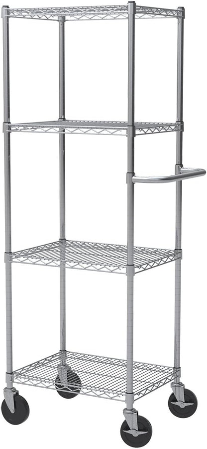 Akro-Mils AWPCAST4 Swivel Non-Marking Locking Caster Wire Shelving System Upright Legs 2 Casters with Brakes, 400lbs Weight Capacity, 4-Inch