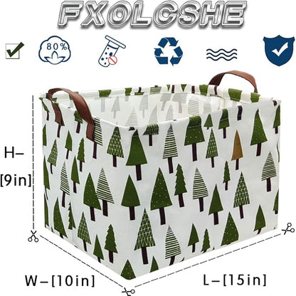 Tree basket,Laundry Basket Green Hamper Fabric Laundry Hamper,for baby hamper Nursery Toy Organizer tree room decor,Christmas gift decor,Gift Basket (tree)