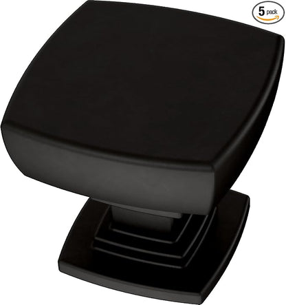 Franklin Brass Parow (5-Pack) Cabinet Knobs | Matte Black Handles for Dresser Furniture Drawers/Kitchen/Door/Bathroom | 1-1/8" P29542Z-FB-B1