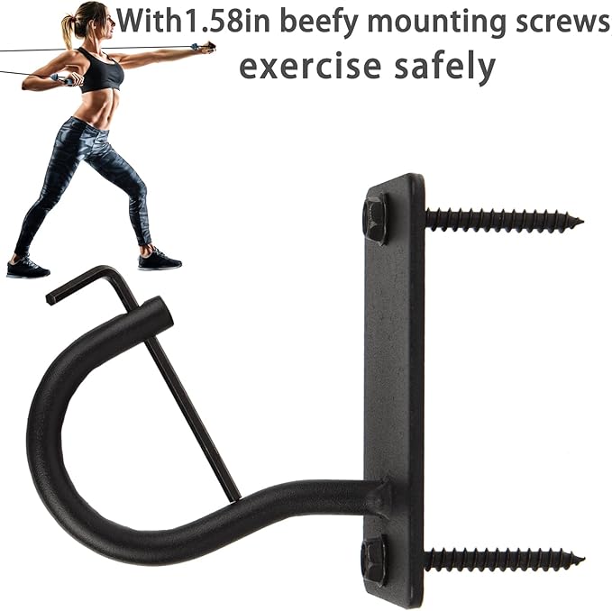 Resistance Band Wall Anchors Mount 5 Set with Lock, Gym Workout Band Heavy Duty Steel Wall Hook Bracket Rack for Home Office Training Strength Exercise Stretching Storage