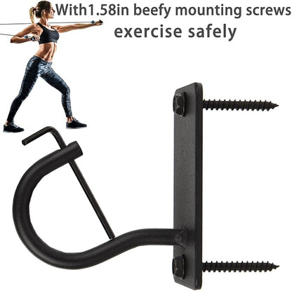 Resistance Band Wall Anchors Mount 5 Set with Lock, Gym Workout Band Heavy Duty Steel Wall Hook Bracket Rack for Home Office Training Strength Exercise Stretching Storage