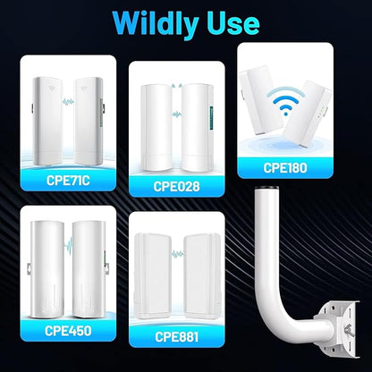 Universal Wireless Bridge Bracket Mount, 2-Pack Pole and Wall-Mounted for Outdoor Point to Point WiFi Access Point CPE Client Bridge