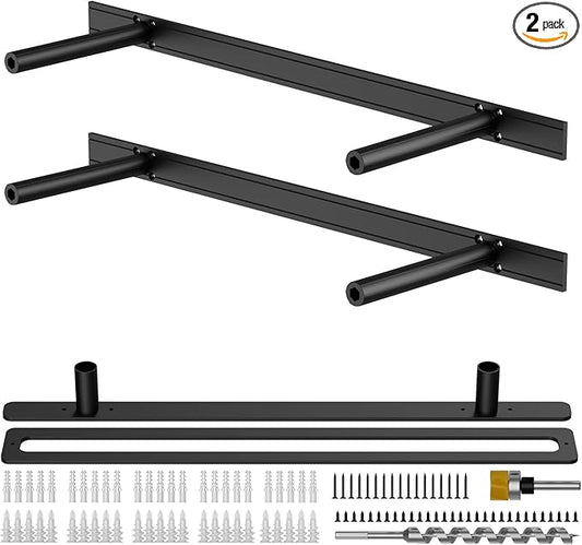 Floating Shelf Bracket Heavy Duty Shelving Brackets,Decorative Floating Shelf Hardware Black,Hidden Metal Shelf Support Bracket Heavy Duty Floating Mantel Bracket,200lbs (22X8X1.2-Metal Jig)