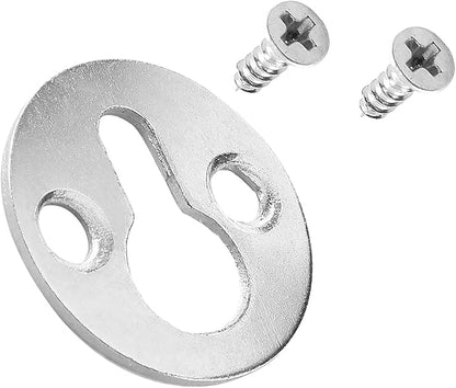 Piutouyar 48Pcs Round Keyhole Hangers, Picture Frame Shelf Keyhole Bracket Metal Keyhole Hanger Fasteners with Screws (Silver)