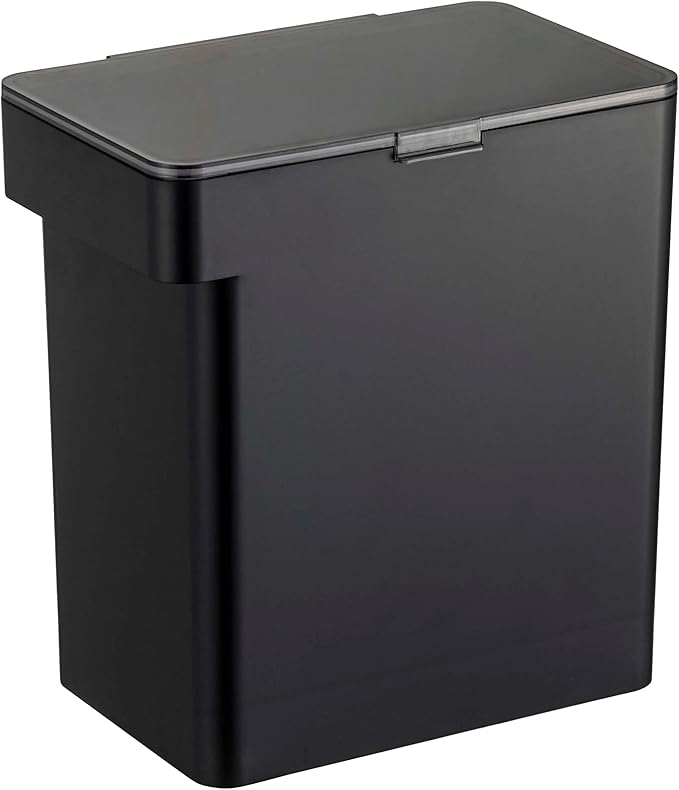 YAMAZAKI Home Tower Airtight Pet Food Storage Container - Cat And Dog Food Holder Bin With Transparent Lid And Handle - Large - Polypropylene - 15 Lbs., 3.2 Gallons, 12 Quarts