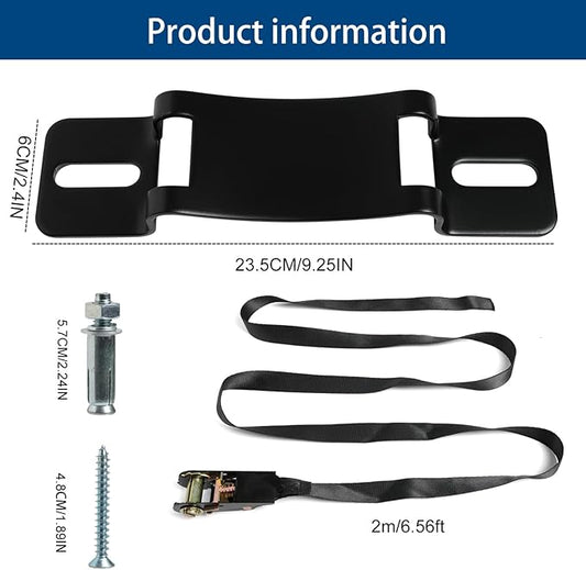 2PCS Propane Tank Bracket Cylinder Wall Mounted Brackets, with 6.6ft Ratchet Straps, Steel Gas Cylinder Holder, Heavy Duty Nitrogen Tank Holder (Black)
