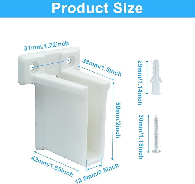 4 Pcs Wire Shelf End Brackets, Wall Mount Shelf Brackets for Shelves Closet, Closet Shelves Brackets, White