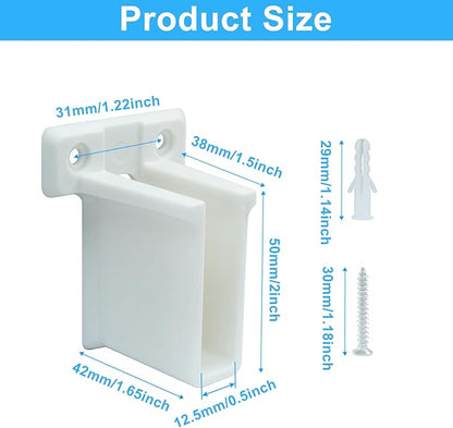 4 Pcs Wire Shelf End Brackets, Wall Mount Shelf Brackets for Shelves Closet, Closet Shelves Brackets, White
