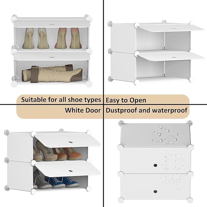 HOMIDEC Shoe Storage, 10-Tier Shoe Rack Organizer for Closet 20 Pair Narrow Shoes Shelf Cabinet for Entryway, Bedroom and Hallway
