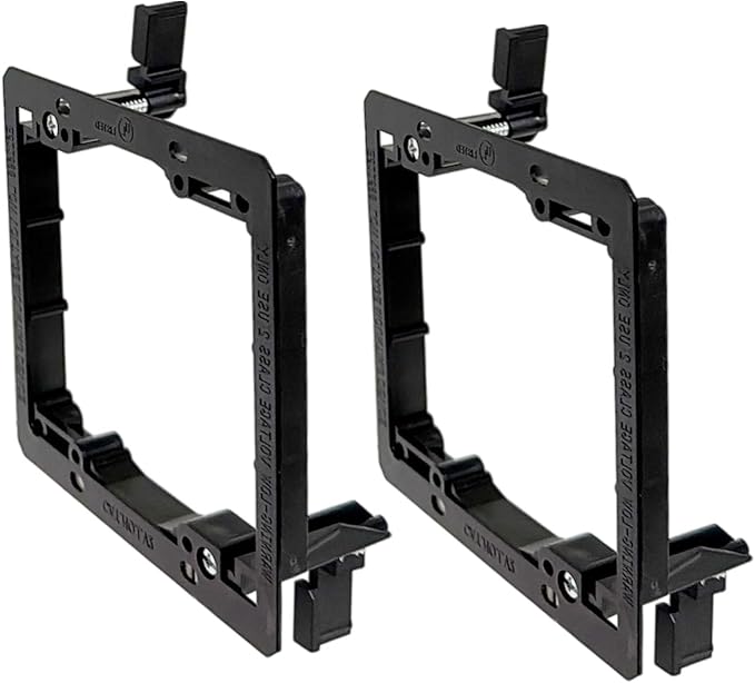 iMBAPrice 2-Gang Low Voltage Mounting Bracket, Drywall Mount for Cable Pass Through Wall Plates, LV2-2 Bracket for Ethernet, HDMI, Speaker & Coax Cables, Non-Metallic, 2 Pack