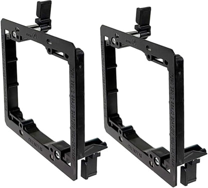 iMBAPrice 2-Gang Low Voltage Mounting Bracket, Drywall Mount for Cable Pass Through Wall Plates, LV2-2 Bracket for Ethernet, HDMI, Speaker & Coax Cables, Non-Metallic, 2 Pack