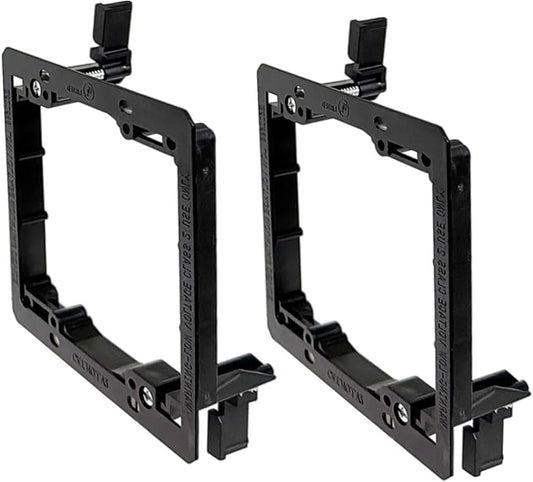 iMBAPrice 2-Gang Low Voltage Mounting Bracket, Drywall Mount for Cable Pass Through Wall Plates, LV2-2 Bracket for Ethernet, HDMI, Speaker & Coax Cables, Non-Metallic, 2 Pack