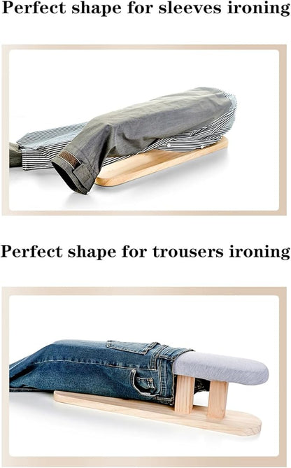 Sleeve Tabletop Ironing Board Portable Chest&sSleeves Ironing Board with Wooden Base for Tailor,Household,Laundry Rooms.
