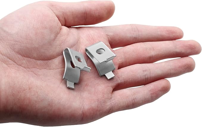 24 Pack Pilaster Shelf Support Clip, Adjustable Stainless Steel Shelving Brackets Clips for Kitchen Cabinet Bookcase