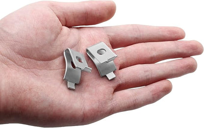 12 Pack Pilaster Shelf Support Clip, Adjustable Stainless Steel Shelving Brackets Clips for Kitchen Cabinet Bookcase