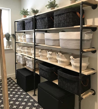Industrial Retro Wall Mount Iron Pipe Shelf,DIY Open Bookshelf,Hung Bracket,Home Improvement Kitchen Shelves,Tool Utility Shelves, Office,Ceiling Mount Shelf