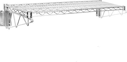 Wall Mount Wire Shelf (Chrome, 18" Deep x 48" Wide)