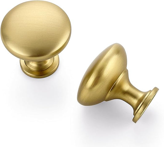 Ravinte 30 Pack Gold Round Zinc Cabinet Brass Knobs for Kitchen Bathroom Closet Dresser Cabinets