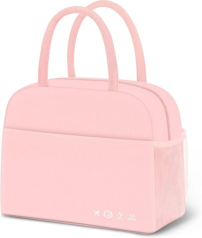 DALINDA Lunch Bag Lunch Box for Women Men Reusable Insulated Lunch Bags for Adults,Leakproof Cute Cooler Lunch Tote Bag,Large Capacity for Work Travel Picnic, PINK