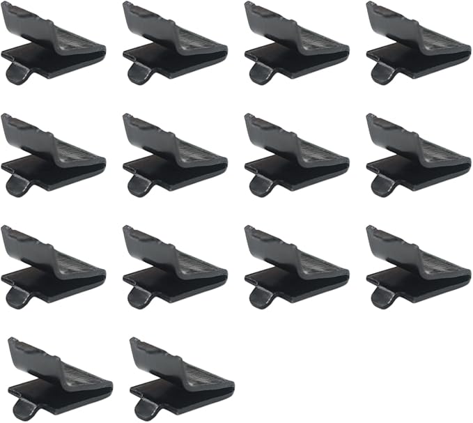 Adjustable Steel Pilaster Shelf Clip Support, Shelving Bracket Clips for Metal and Wood Shelves (14, Black)