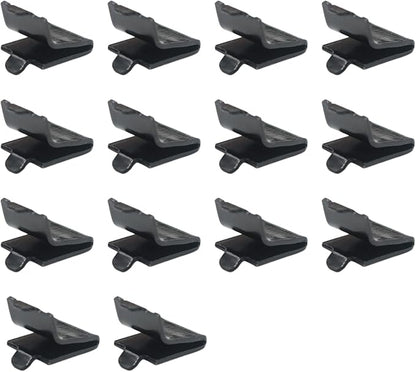 Adjustable Steel Pilaster Shelf Clip Support, Shelving Bracket Clips for Metal and Wood Shelves (14, Black)