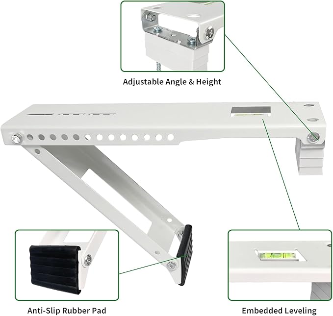 Window Air Conditioner Support Bracket , Window AC Bracket Light Duty,Universal AC Support Bracket Up to 165 lbs (Patent)