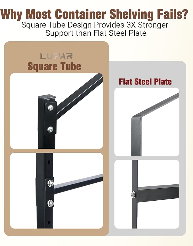Heavy Duty Shipping Container Shelving Brackets, 3-Layer Cargo Container Shelves Shelf for DIY Storage System, Steel Rack Support for Tools Equipment Garage Farm Workshop, Sets of 4