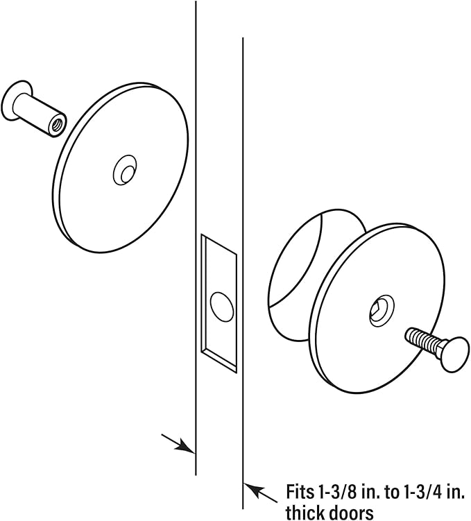 Prime-Line U 9515 Steel Door Hole Cover Plate, Gray (Single Pack)