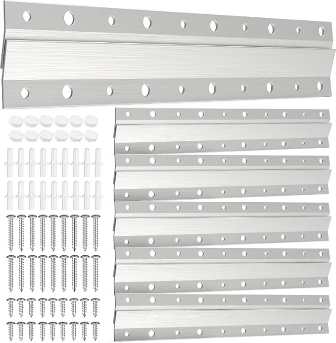 French Cleat Picture Hanger 10inch,Wall Mounting Brackets Cleat Picture Hanger Kit Z Bar Clips for Hanger Supports 100lbs,Z Bracket Picture Hangers Kit for Pictures,Mirrors,and Art (6Pairs)