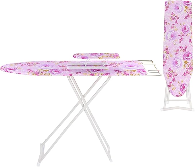 Foldable Ironing Board 36" x 12", Height Adjustable Iron Board with Heat Resistant Cover & Iron Rest, 36" Long Ironing Board with Sleeve Board, for Laundry Room