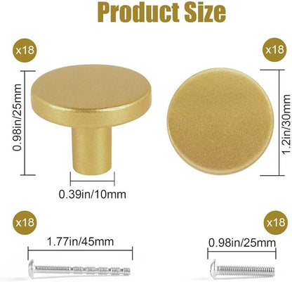 Romeda 12 Piece Drawer Knobs, Gold Cabinet Knobs with Screw, 30mm Drawer Pulls for Dresser, Kitchen, and Cabinet Drawers