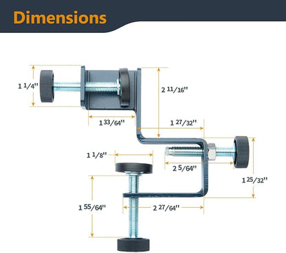 POWERTEC Drawer Front Installation Clamps, Adjustable Cabinet Face Clamp Set, Quick Mounting & Alignment Tool for Woodworking, 4 Pack - 71181-P2