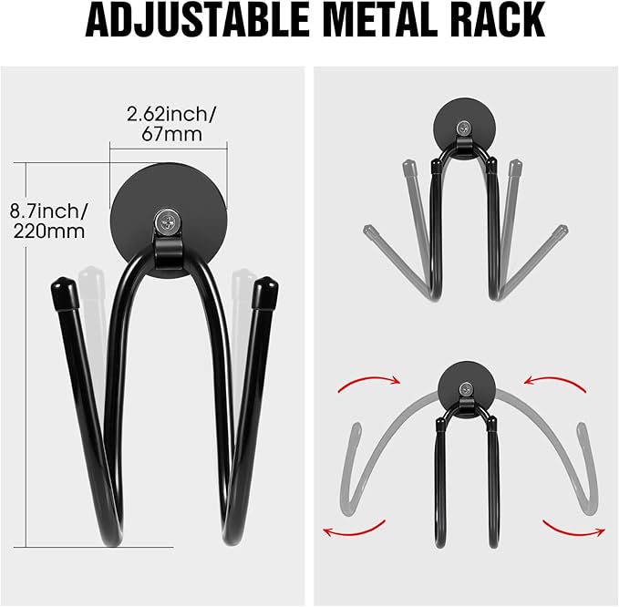 Magnetic Hooks, Adjustable Heavy Duty Magnetic Hook, Utility Magnetic Extension Cord Organizer for Power Drill,Garden Tools, Hose,Pegboard,Garage, Workshop (4PCS 20 Pounds)